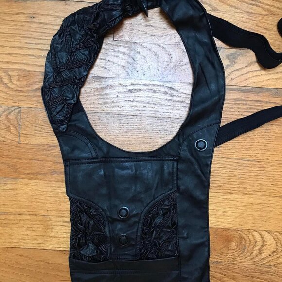 Lip Service Hybrid Cybergoth Steampunk Faux Leather Pocket OS - Picture 1 of 13